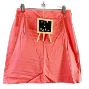 ANN TAYLOR FACTORY A LINE MODEST MIDI SKIRT PEACH CORAL SIZE 2